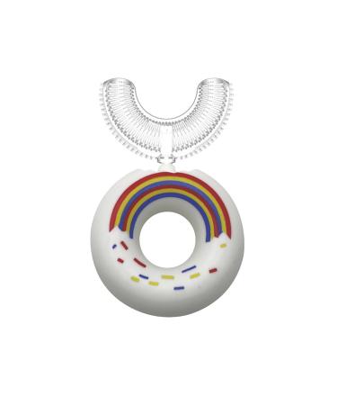 Dental Care Brush Non-Allergic Unisex Cartoon Dinosaur/Donut Design Oral Brush for Bathroom White A