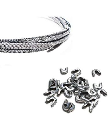 Supersenter 1/4" Inch Spiral Steel Metal Boning with 25 Metal Tips - Structure and Form for Corsets, Costumes, and More 1/4 IN