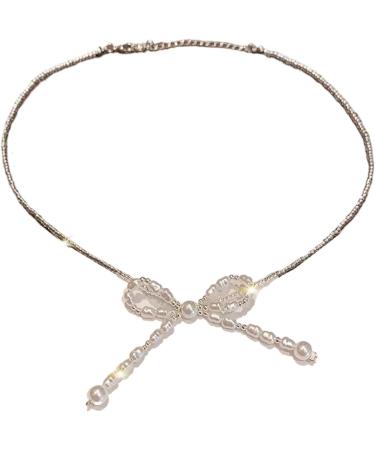 Oralgo's French Style Necklace with Looping Imitation Pearls & Fans - Elegant Jewelry for Women & Girls - Buy Online on SooperMarket.com
