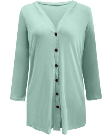 Long Shirt Outerwear Top Thin Warm Knitted Coat Women's Blouse V-Neck Shirt Tunic Long Women's Tunic Women's Shirt Casual Checked Shirt Women's Winter Chunky Knit Jacket G-green M - Buy Online on SooperMarket.com