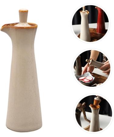 Zerodeko Condiment Bottles Kitchen Gadget Kitchen Things Condiment Canister Soy Sauce Can Kitchen Sauce Holder Liquid Condiment Dispenser Jug for Oil Vinegar Cruet Syrup Ceramics Olive Oil 5X15CM Beige - Buy Online on SooperMarket.com