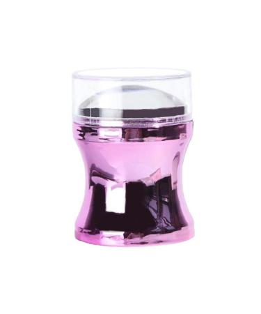 Nail Art Stamper 1Pcs Metal Handle Nail Art Stamper Clear Silicone Heads Nail Stamping DIY Soft Nail Art Stamping Template Nail Art Print Tool Accessories for Personal or Salon Use(Purple)