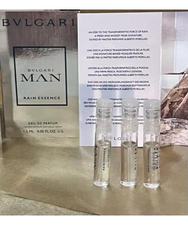 BVLGARI Man Rain Essence EDP Lot of 3 Mini Spray Sample Vials each 0.05 fl oz/1.5 ml each