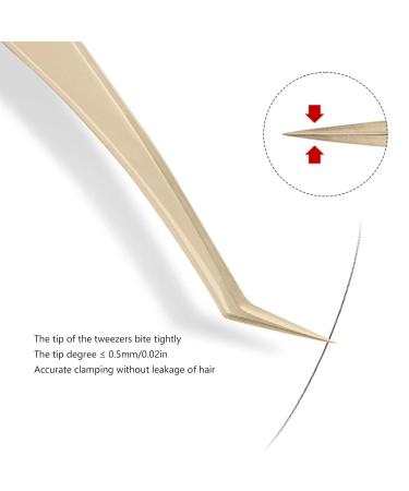 Eyeline 8-Part Eyelash Extension Tweezers Set | Steel Beauty Tools in Pearly Gold - Precision Tweezers for Lash Extensions - Buy Online on SooperMarket.com