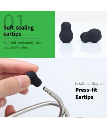 Stethoscope Replacement Parts Kit - Diaphragm & Ear Tips Compatible with Littmann Cardiology & Classic - Adult & Pediatric - Black - Buy Online on SooperMarket.com