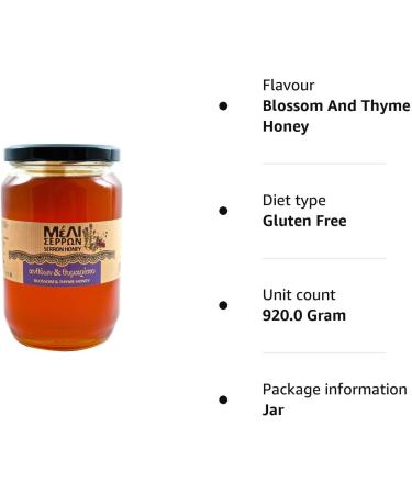 Meli Serron Blossom Thyme Greek Honey 920g Glass Jar - Pure, Natural Honey from Greece - Buy Online on SooperMarket.com