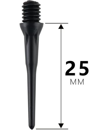 Tian Ma 2BA Thread Plastic Tip Dart Points - Black 200 Pack | Soft Dart Tips Replacement & Accessories - Buy Online on SooperMarket.com