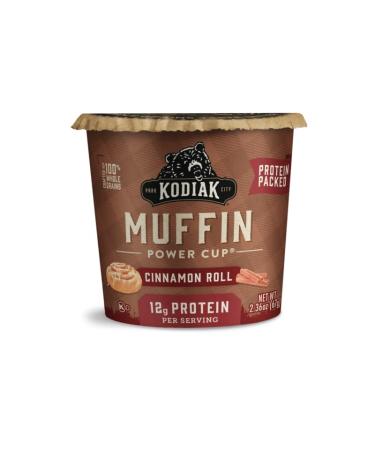 Kodiak Cakes Cinnamon Roll Minute Muffins Power Cups - 100% Whole Grain, High Protein Muffins - Cinnamon Roll Breakfast Muffins Mix, 2.29 Ounce (Pack of 12) Cinnamon-Raisin