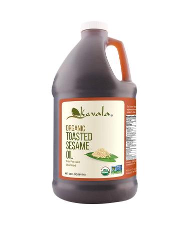 Kevala Organic Toasted Sesame Oil 64 oz (Non GMO, BPA free plastic)