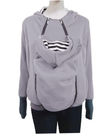 SouiWuzi Baby Carrier Hoodie Maternity Kangaroo Jacket Coat Sweatshirt - Gray - Buy Online on SooperMarket.com