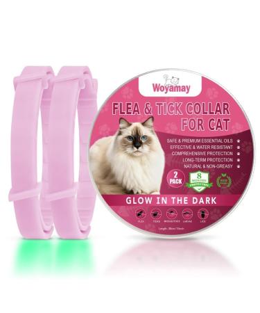 Woyamay Cat Repellent Collars Luminous Safety Glow Cat Repellent Collars Adjustable Water Resistant Repellent Collar for Cats Small-Medium-Large Pink
