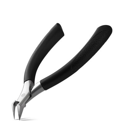 BEZOX Toenail Clippers for Ingrown Toenail Prevention Straight Blade Podiatrist Nail Clippers for Thick Nails Ergonomic Finger Nail Clippers for Adults Seniors Men and Women - Black