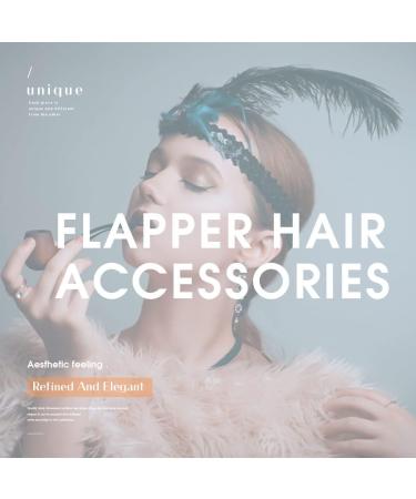 GENBREE 1920s Flapper Headpiece - Rose Red Feather Rhinestone Gatsby Headband for Women - Buy Online on SooperMarket.com