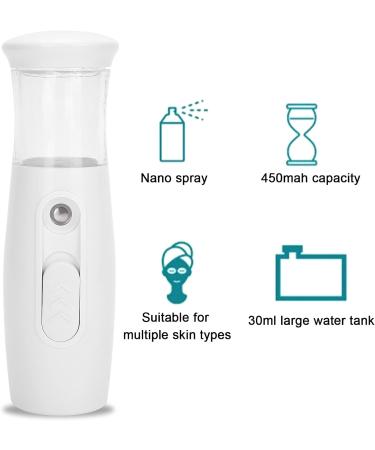 Nano Mist Sprayer White 30ml/10Z Mini Nano Mister for Travel Outdoor Face Cool Mist Steamer for Eyelash Extensions Skin Care Make Up Facial Mister for Normal Oily Dry Mixed Sensitive Skin - Buy Online on SooperMarket.com