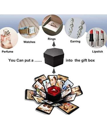 Wanateber Explosion Box DIY Handmade Photo Box for Birthday, Anniversary, Valentine's Day, Wedding - Black - Buy Online on SooperMarket.com
