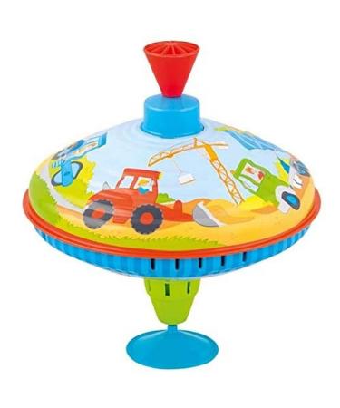 Goki 53811 humming top construction site made of metal with humming noises diameter 18.5 cm