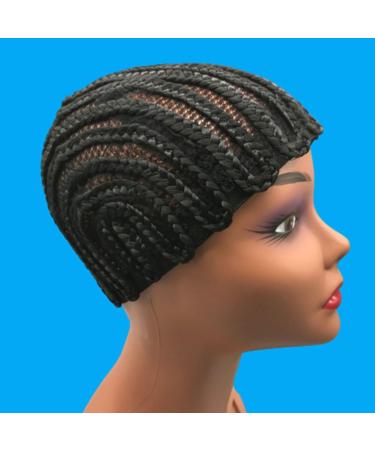 Crochet Braids Cap Braiding Wigs Cap Black Cornrow Wig Cap Synethic Wigs Mesh Cap for Making Wig Braided Wig Cap - Buy Online on SooperMarket.com