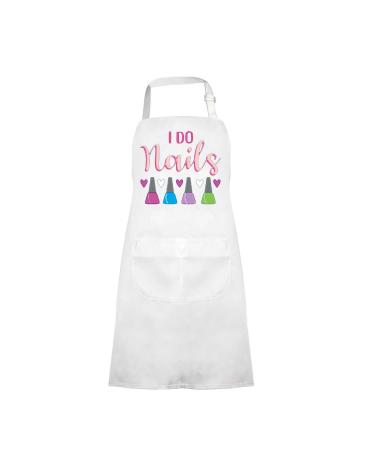 VAMSII Nails Stylist Apron Nail Tech Cosmetology Apron with Pocket I Do Nails Nail Apron Gifts(I Do Nails Apron)