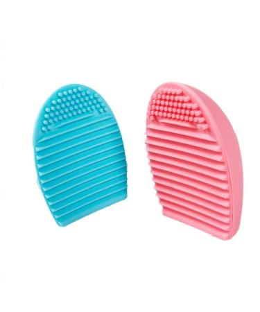 1pc Silicone Makeup Brush Cleaner Makeup Brush Cleaning Pad Portable Makeup Brush Remover Makeup Brush Sponges Plate Brauty Cleaning Tool(random Color)