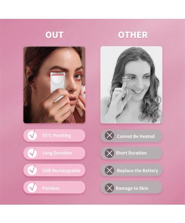 MRNHA White YJ02 Eyelashes Curls Portable Small Electric Heated Eyelash Curler Long Lasting Electric Heated Comb Makeup Tool - Buy Online on SooperMarket.com