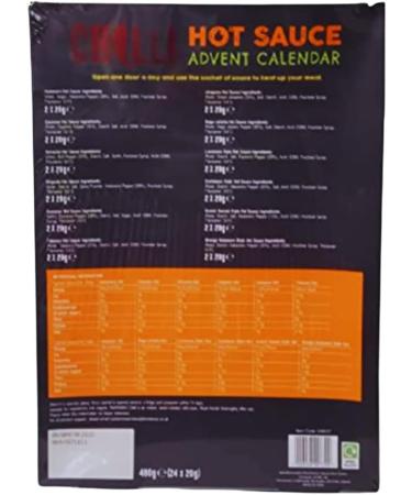 Hot Sauce Advent Calendar 2023-24days Chilli lovers advent festive gift set for men women | Chilli Sauce Variety & Xmas card 500g - Buy Online on SooperMarket.com