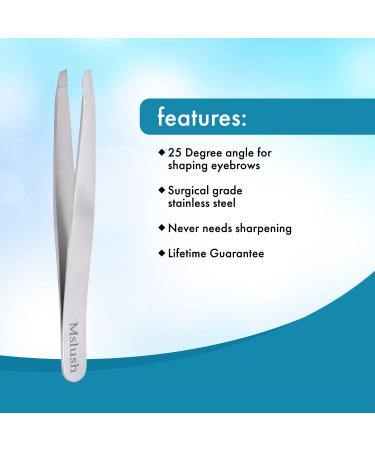 Stainless Steel Slanted Tweezer for Ingrown Hair Removal - Professional Eyebrow, Chin, and Facial Hair Remover - Ergonomic Design for Precision Plucking - Buy Online on SooperMarket.com