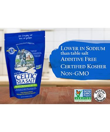 Celtic Sea Salt Fine Ground - Vital Mineral Blend, 1 lb (454g) | Natural Gourmet Salt - Buy Online on SooperMarket.com