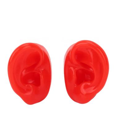 Ear Model Simulated Pair Human Ear Model Soft Slick Ear Model for Display Water Resistance Model for Point Acupuncture(Red)