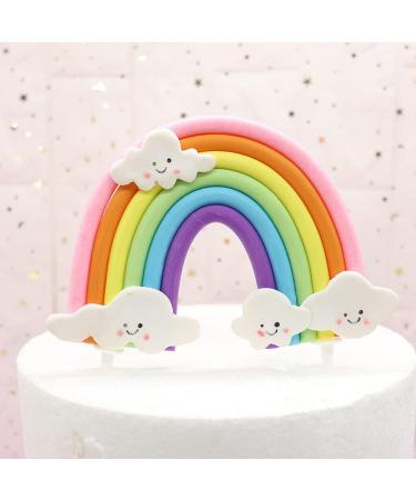KRISMYA Rainbow Cloud Cake Topper Soft Pottery Rainbow Cake Topper Cupcake Topper for Boys Girls Birthday Decorations Baby Shower Wedding Party Favors Supplies - Buy Online on SooperMarket.com