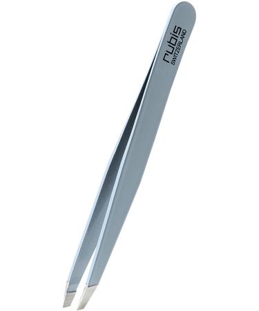 Rubi's tweezers light blue - weird fine and pointed - plucking the eyebrows - sloping tips for hair removal - professional tweezers