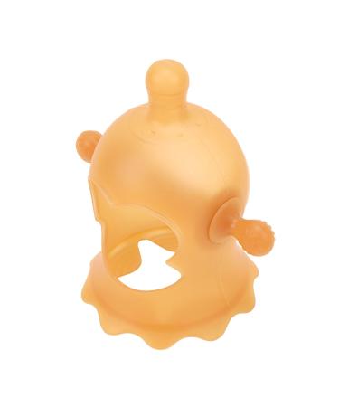 Baby Teether Toy Baby Teether Wrist Hand Teether Silicone Wrist Hand Teether Grind Teeth Safe Relieve Gum Discomfort Baby Teether with 3 Realistic Pacifiers (Brown)
