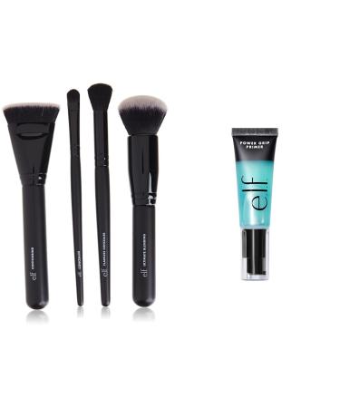 e.l.f. Complexion Perfection Brush Kit Makeup Brushes For Concealer & Foundation & Cosmetics Power Grip Primer Gel-Based & Hydrating Face Primer For Smoothing Skin