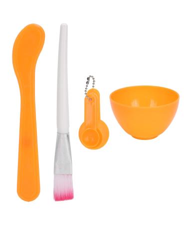 DIY Face Mask Mixing Bowl Kit Mask Brush Set Silicone with Face Mask Brush Brush Face Care Bowl Measurement Spoon Kit (Orange)