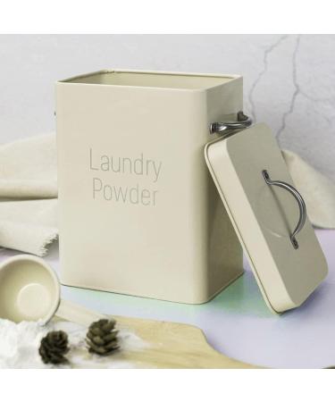 Detergent Box Washing Powder Box with Dosing Spoon 4 L Detergent Storage Washing Powder Can Washing Powder Box Storage Box Powder Storage Containers for Powder Food Pet Food Beige - Buy Online on SooperMarket.com