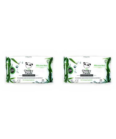 The cheeky panda - face towels without fragrance |Pack with 25 towels |Make-up remover hypoallergenic environmentally friendly super soft skin-friendly & sustainable (pack with 2) perfume-free 25 pieces (2 Pack)