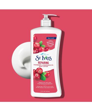 St. Ives Repairing Body Lotion Cranberry and Grapeseed Oil 21 oz - Hydrating Skin Moisturizer (Single Pack) - Buy Online on SooperMarket.com