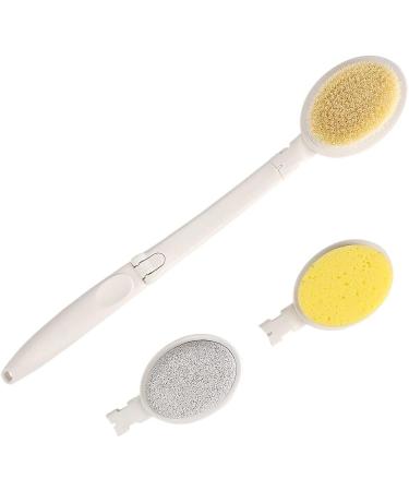 LFJ 3-in-1 Back Bath Brush Set - Long Handle Body Brush, Bath Sponge, Pumice - Gentle Exfoliation for Improved Skin Health - Men and Women - Nylon Soft Brush - Buy Online on SooperMarket.com