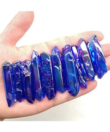 100g Blue Aura Titanium Crystal Coated Strip Quartz Rough Violet Crystal Stone Strip for Decoration - Buy Online on SooperMarket.com