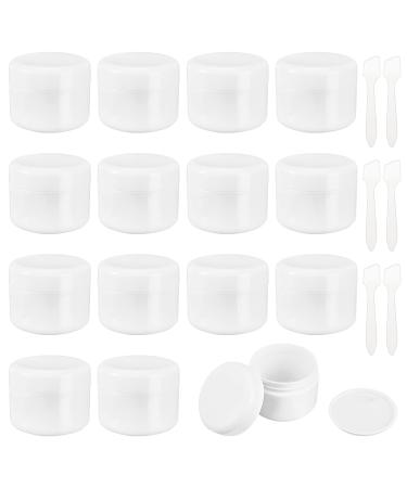 BENECREAT 16 Pack 50 ml / 50 g plastic cosmetics Cremeglas empty travel sample container glasses with lid and inner lining 6 parts spoon for make -up cream lotions