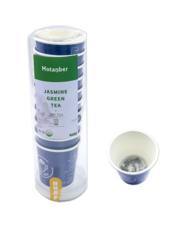 Motanber Jasmine Cup Tea - Paper Cup Instant Tea Jasmine Green Tea Flavor food grade paper cup with tea 1 cup 20g (10 Cups) (Jasmine)