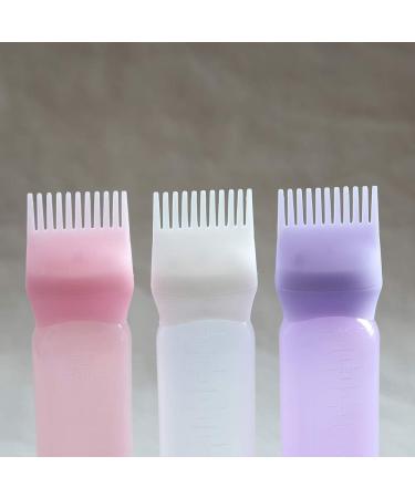 Towarm Blue White Purple 3pieces Comb Applicator Bottle 6 Ounce Bottle Comb with Graduated Scale for Hair Dye Coloring Scalp Treatment Essential (3pcs) - Buy Online on SooperMarket.com