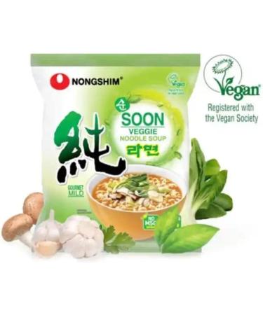 Nong Shim Soon Veggie Ramyun Ramen Nongshim Noodles Soup 112g (Box of 6) HALAL - Buy Online on SooperMarket.com