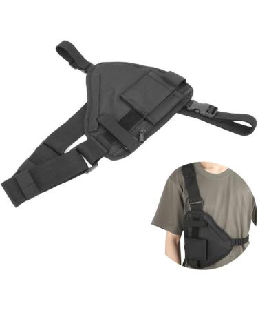 1PC Radio Chest Bag Walkie Talkie Holder Vest Men Waist Front Bag for Camping Hiking Black - Buy Online on SooperMarket.com