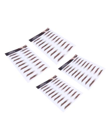FOYTOKI 4pcs Eyebrow Stickers 6d Hair Eyebrows Hair-like Eyebrows False Eyebrows Cosmetics Transport 4d Mold 21x15cm Brown