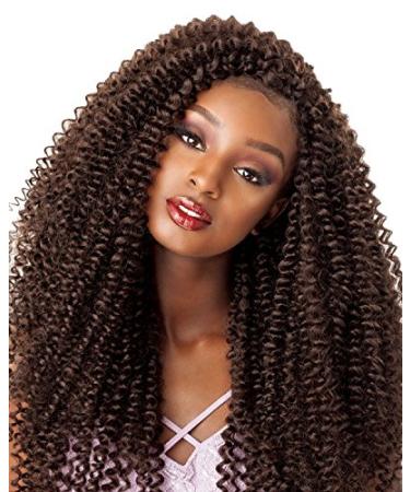 Sensationnel Lulutress Crochet Braid Water Wave 18 (4-Pack) (1B Off Black) 18 Inch (Pack of 4) 1B Off Black