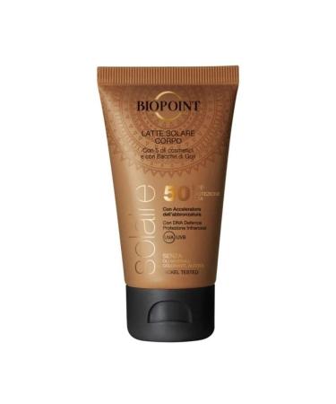 Biopoint sun milk SPF50 40 ml - waterproof fast absorbing fat -free without mineral oils dyes alcohol and Nikel Tested 40 ml (1 Pack) SPF 50