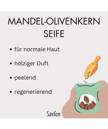 Savion Almond-Olive Kernel Body Soap - Vegan Palm Oil Free Cruelty Free Peeling Soap (80g) - International Shipping Available - Buy Online on SooperMarket.com