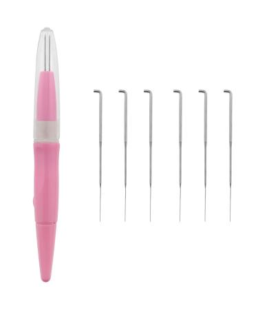Needle Felting Pen MTQY Pink Pen Style Needle Felting Tool with 3PCS Needles Acupuncture Pen Wool Felt Poke Embroidery Punch Needle Wool Felting Needle Tool