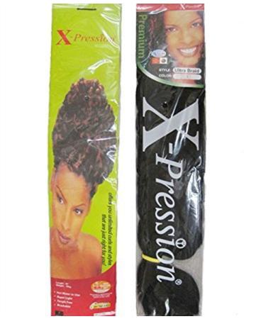 X-pression Ultra Braid 6 Pack #1B - Best Quality Synthetic Hair Extensions - Buy Online on SooperMarket.com