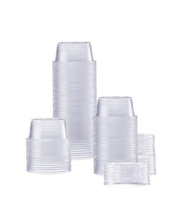 100 Sets - 2 oz. Plastic Portion Cups With Lids, Souffle Cups, Jello Shot Cups